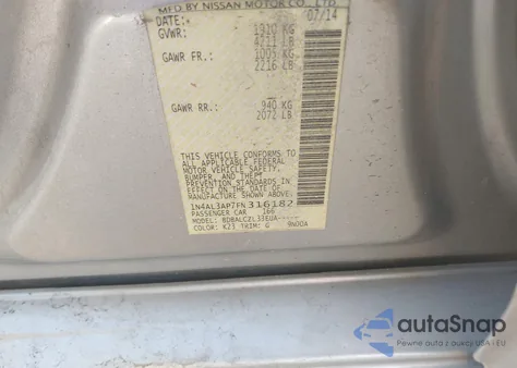 2015 Nissan Altima 2.5 from USA, damaged, VIN 1N4AL3AP7FN316182